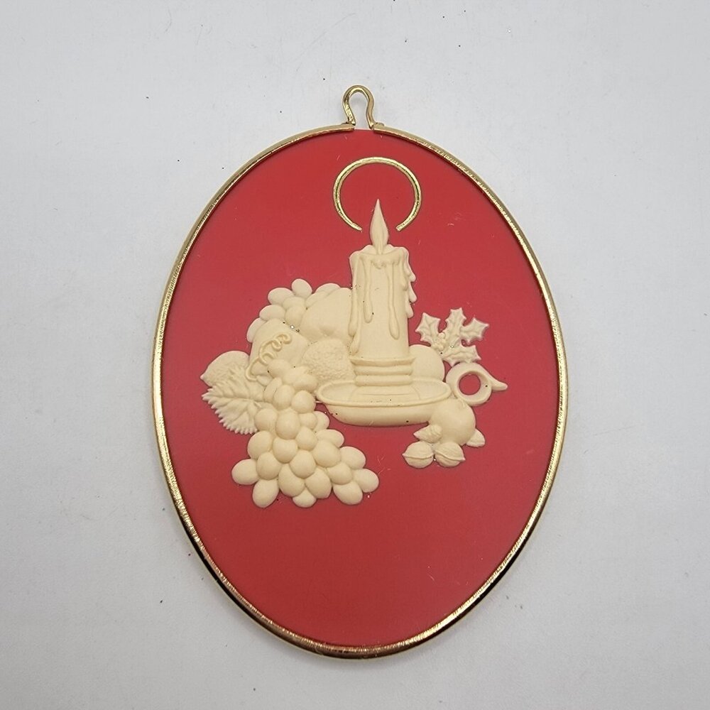 Vintage Hallmark Christmas Ornament Candle Cameo 1985 Keepsake Season Brightens